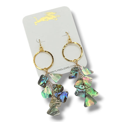 Drilled Abalone Mini Hoops