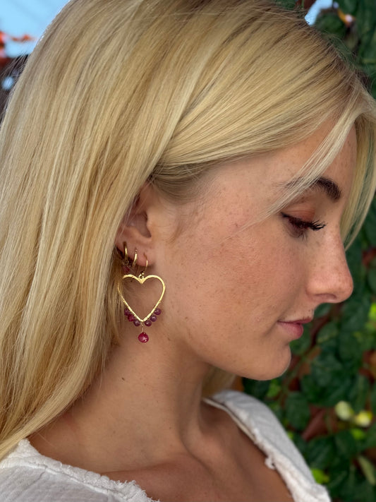 Ruby Heartsong Earrrings