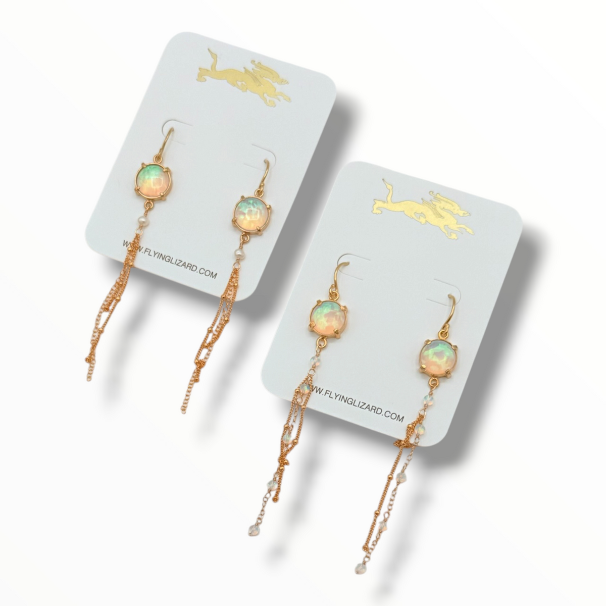 Jelly Opal Chain Drop Earrings