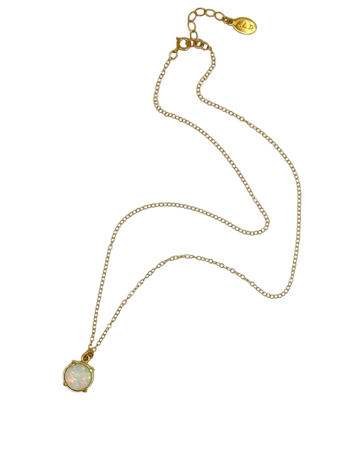 Prong Set Opal Necklace
