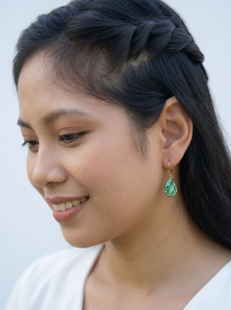 Abalone or Opal Delicate 14k Earrings