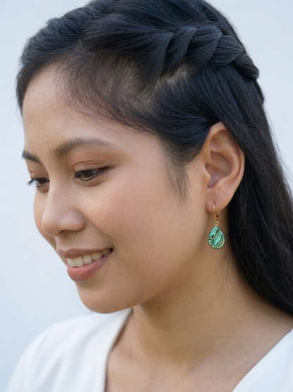 Abalone or Opal Delicate 14k Earrings