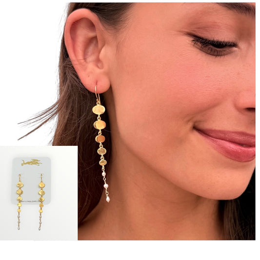 Graduated Gold  Oval Accent Earrings