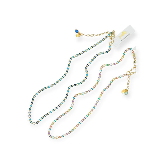 Enameled Gold Choker Necklace