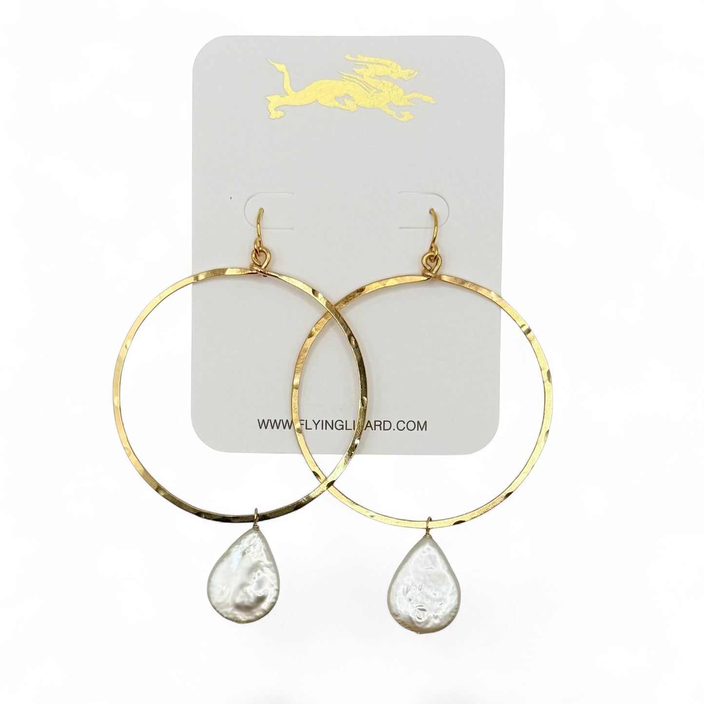 Baroque Pear Pearl Hoops