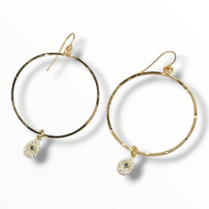 The Good Omen – Vintage Evil Eye Hoops