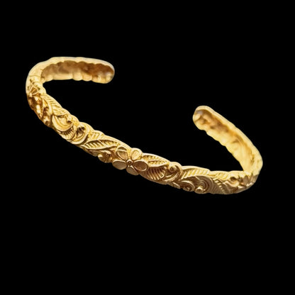 Carved Flower Cuff