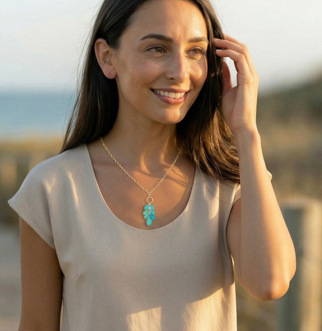 Opal Nugget Cluster Necklace