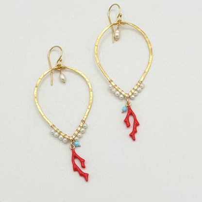 Coastal Style Boho Gold Hoop Earrings