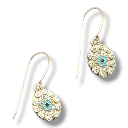 Turquoise Talisman Charm Earrings – 14K Gold Filled Ear Wires