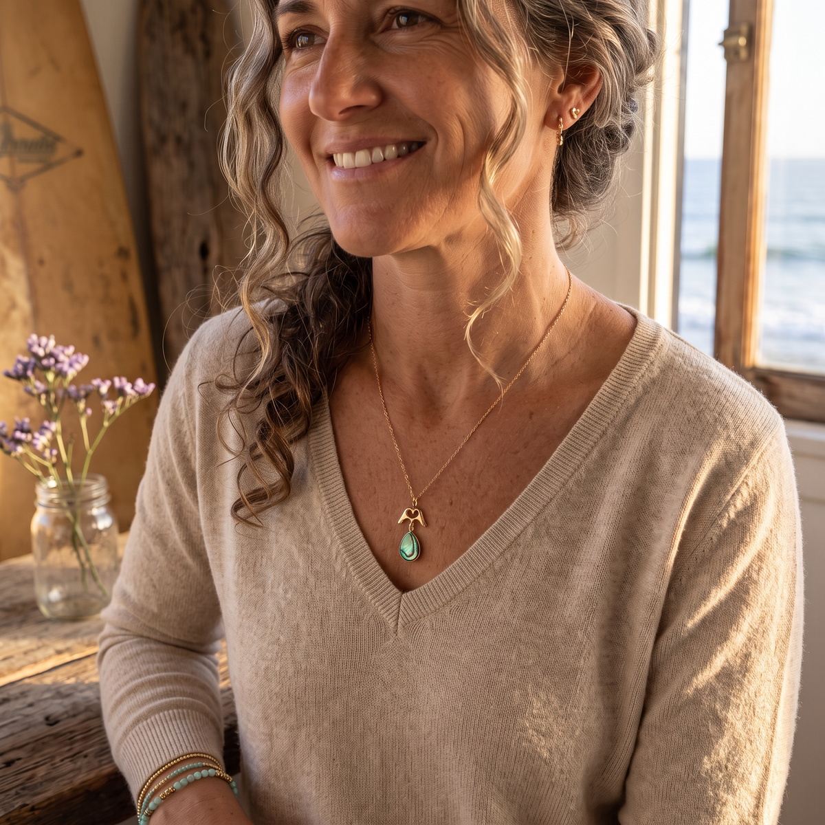 Love Hand Talisman Necklaces  – Abalone, Pearl, Ruby, Turquoise, Jelly Opal, and Diamond Zircons