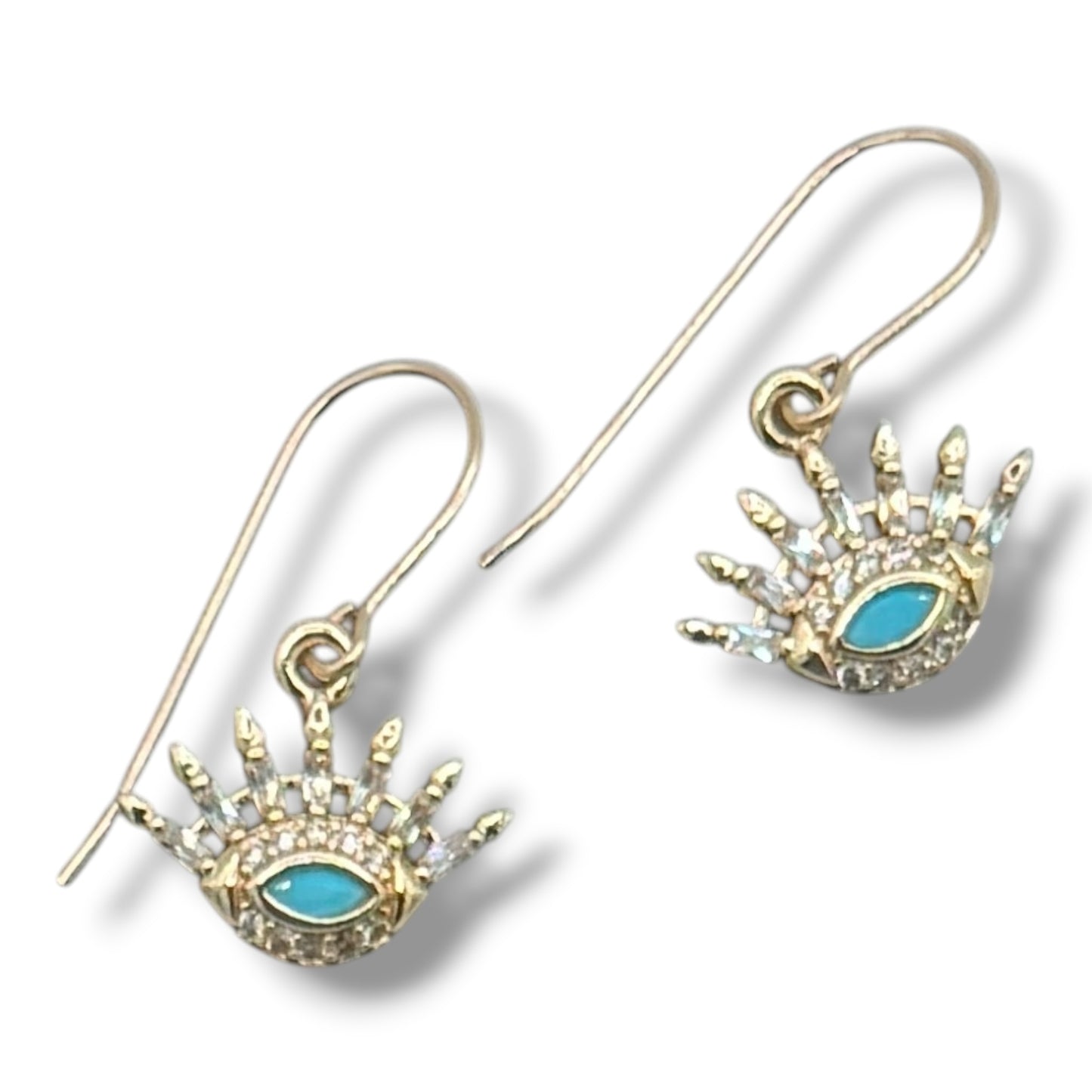 Turquoise Talisman Charm Earrings – 14K Gold Filled Ear Wires
