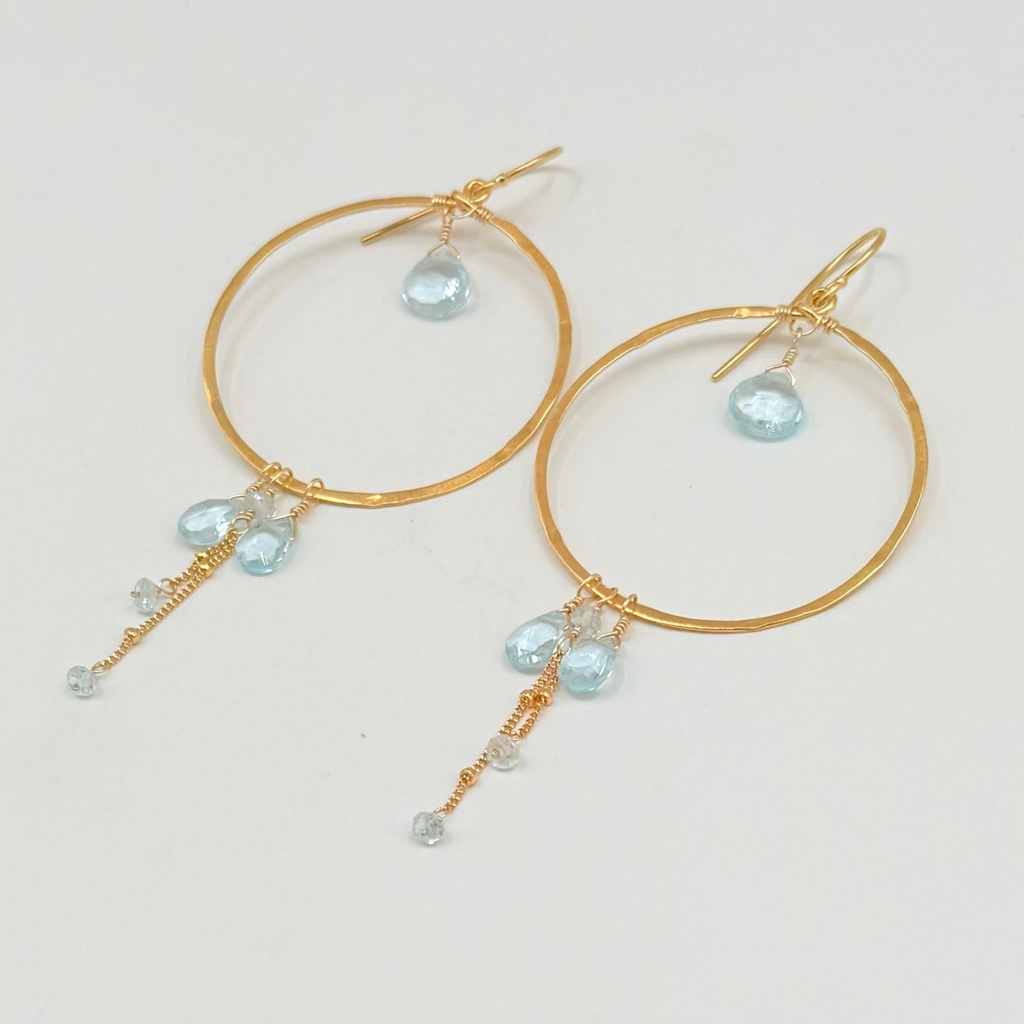Blue Topaz Delicate Hoops