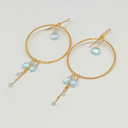 Blue Topaz Delicate Hoops