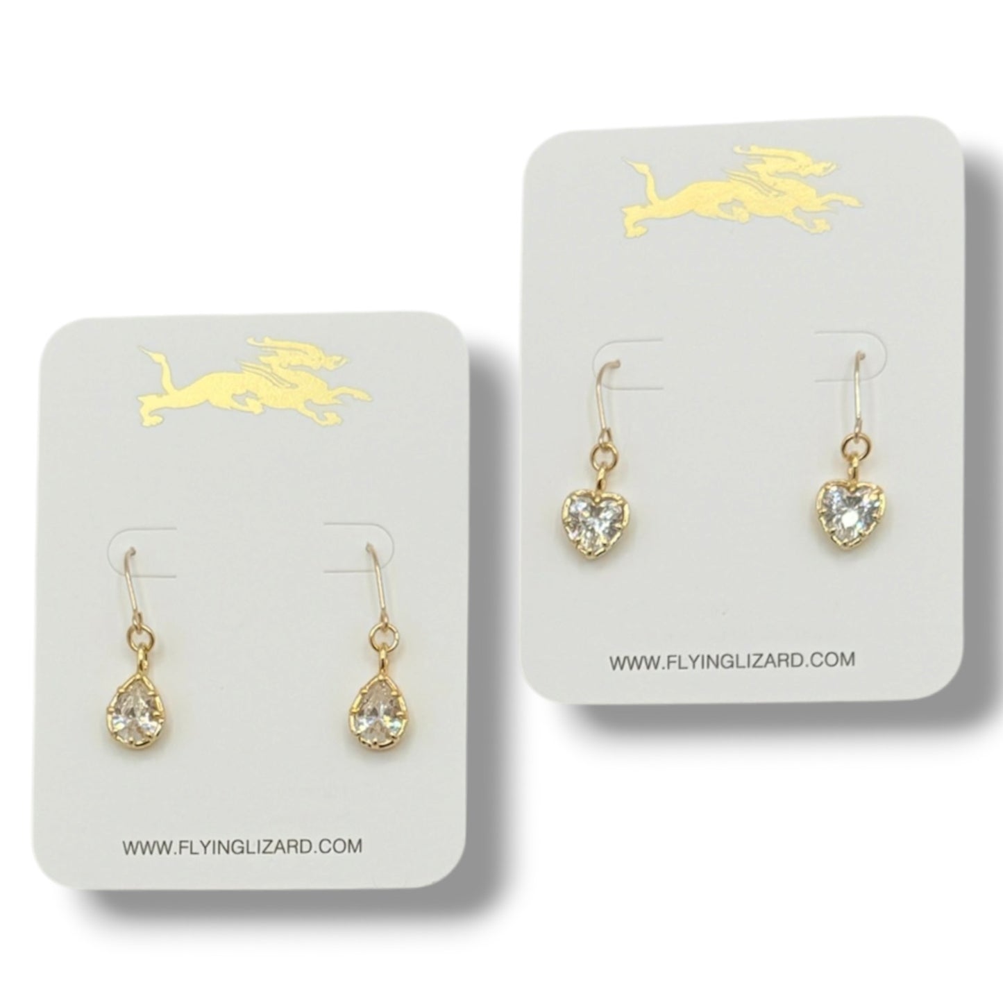 Love & Light Zircon Drop Earrings – Pear or Heart Shape
