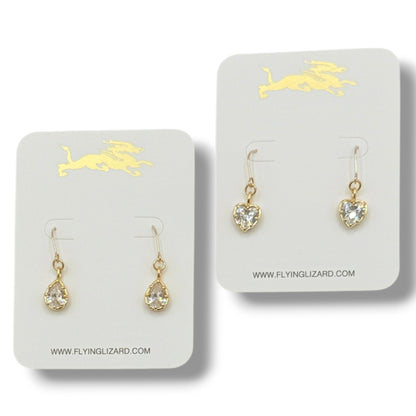 Love & Light Zircon Drop Earrings – Pear or Heart Shape