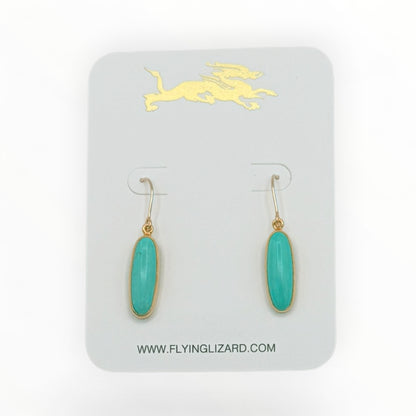 Slender Turquoise Drop Earrings