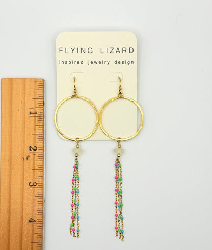Rainbow Chain Hoops