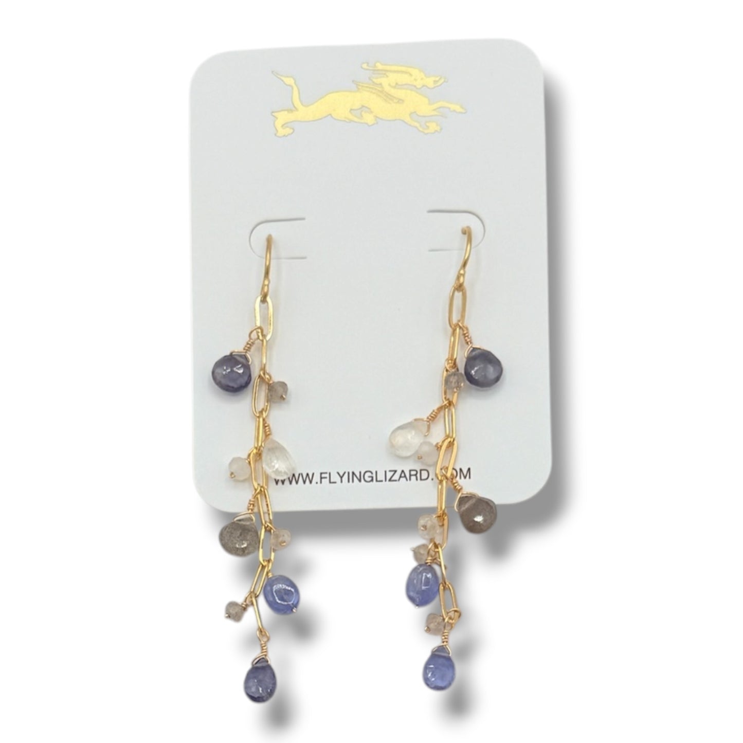 Gemstone Cascade Paperclip Earrings
