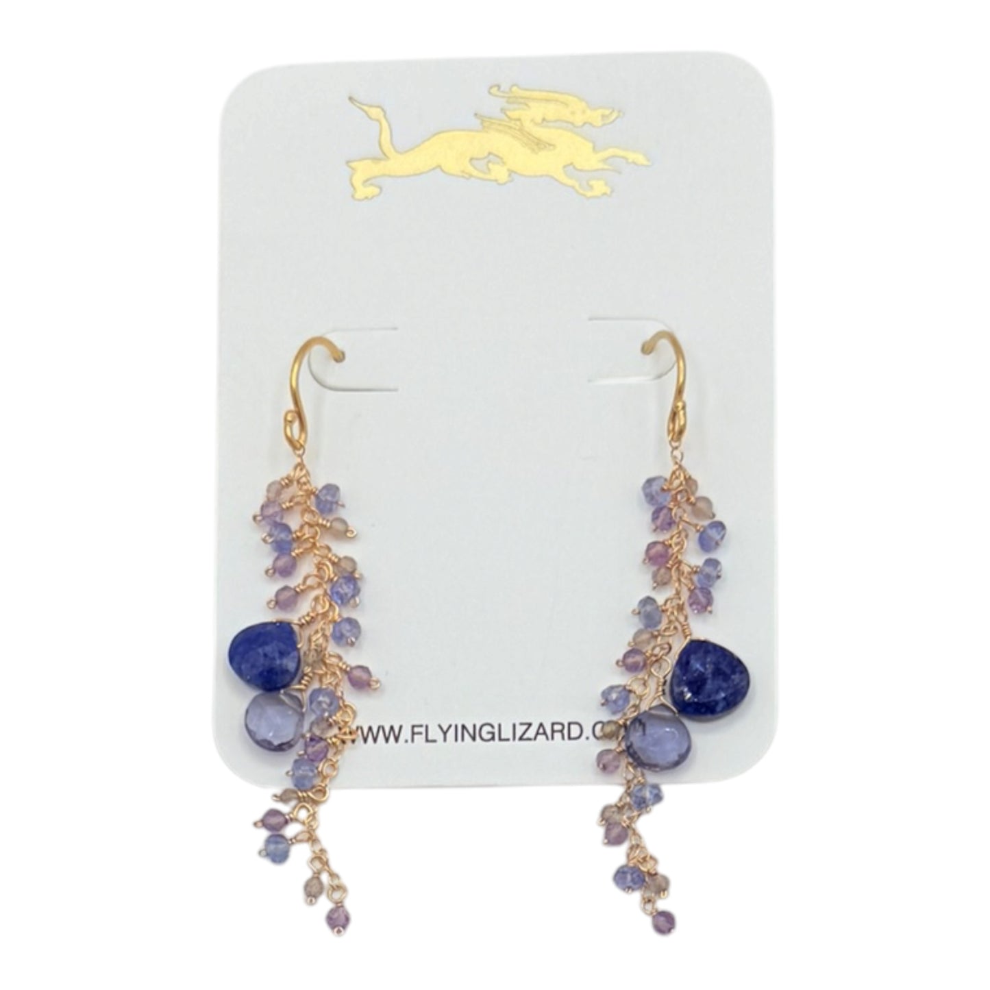 Lapis, Iolite & Amethyst Cluster Earrings