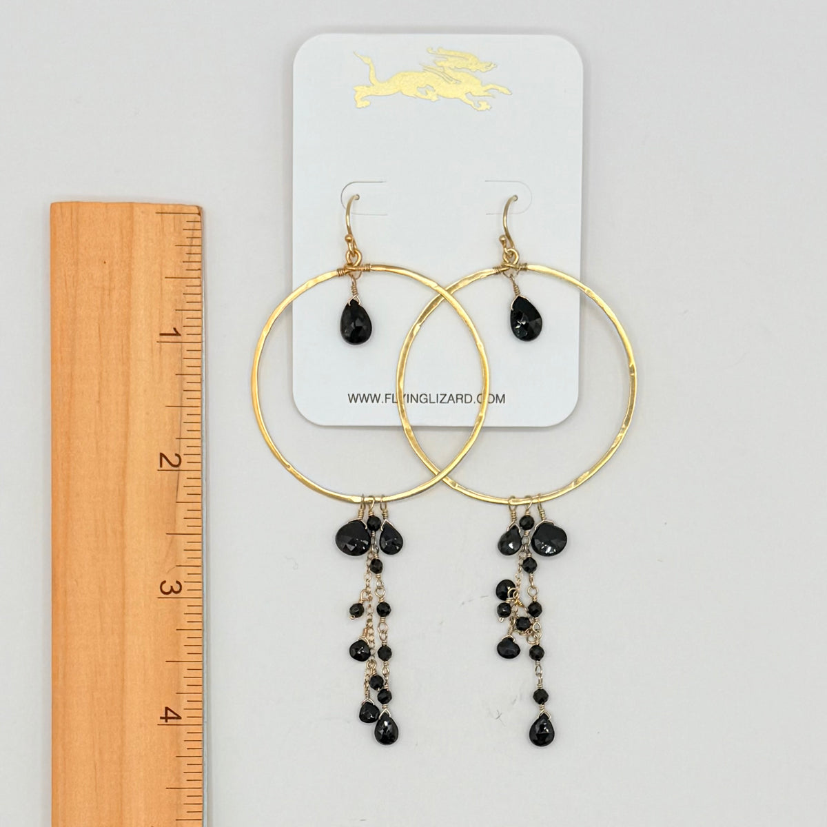 Midnight Muse Black Spinel Boho Chic Hoops -Two Styles