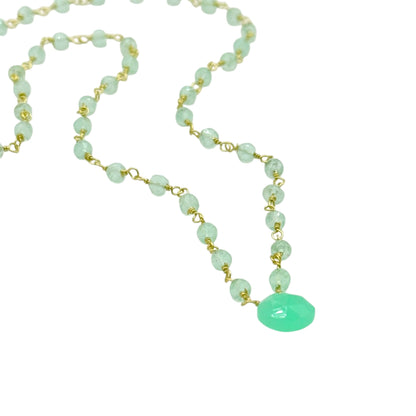 Mint Green Chalcedony Gemstone Necklace