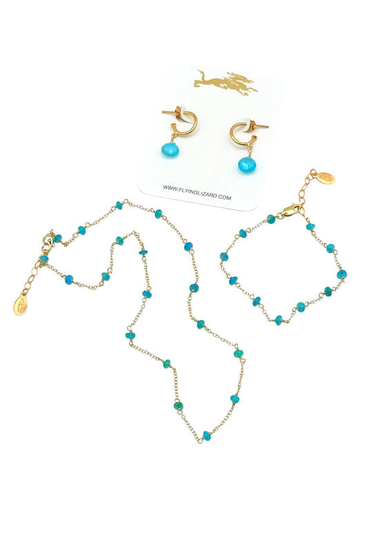 Teal Opal Chain Necklace