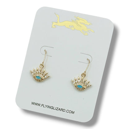 Turquoise Talisman Charm Earrings – 14K Gold Filled Ear Wires
