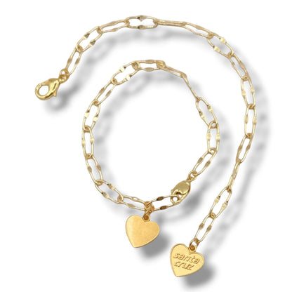 Santa Cruz Heart Charm Bracelet – California Coastal Keepsake Jewelry
