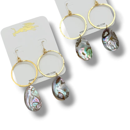 Vintage Abalone Oval Earrings