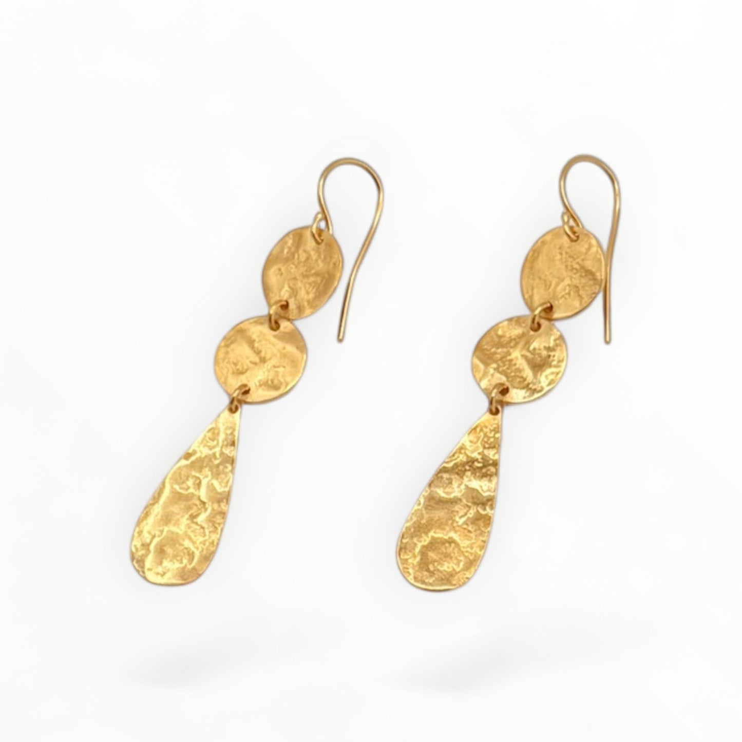 Sunlit Hammered Gold Earrings
