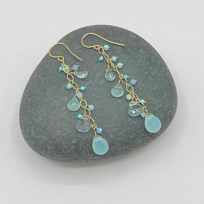 Aqua Gem Flow Earrings