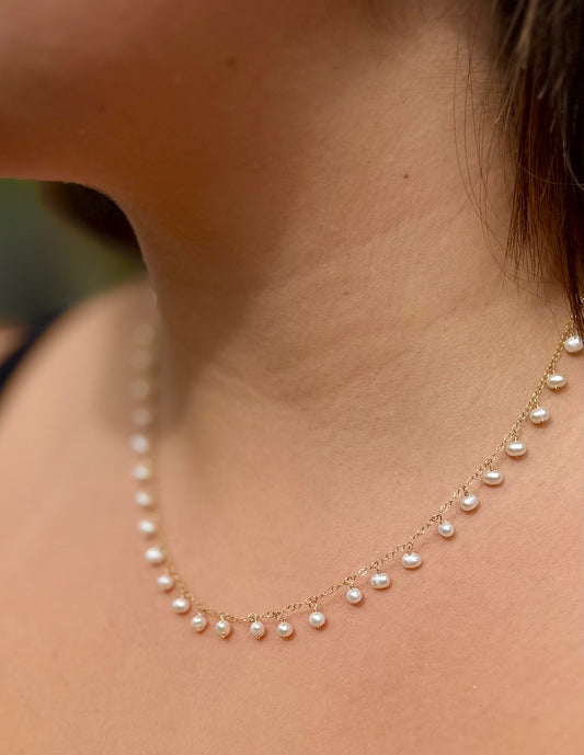 Pearl & Turquoise Droplet Necklaces
