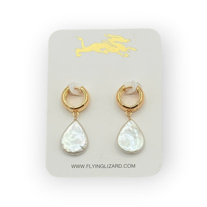 Baroque Pearl Gold Huggies