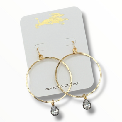 The Gilded Era – Vintage Pear Zircon Hoops