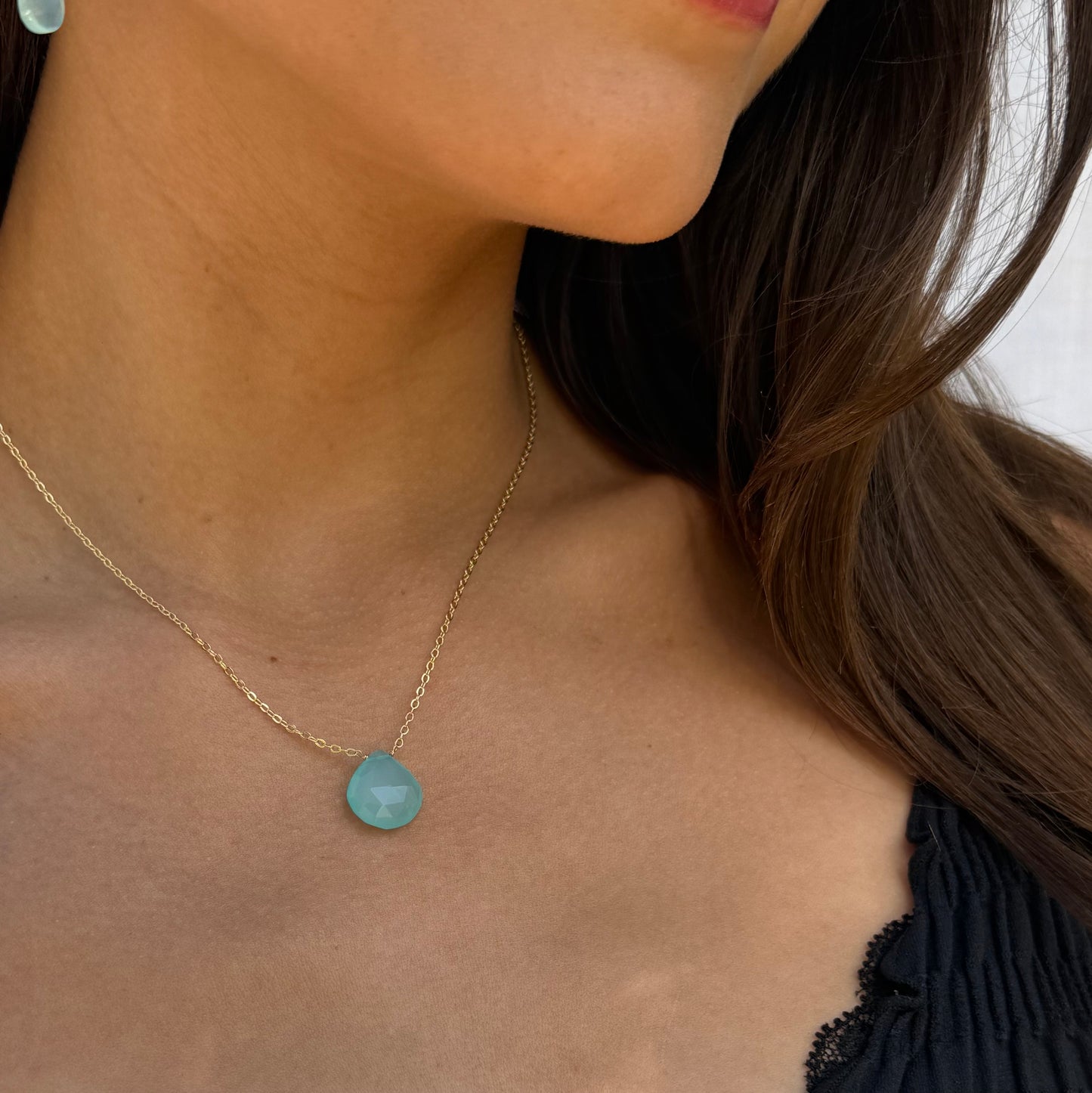 Aqua Chalcedony Endless Necklace