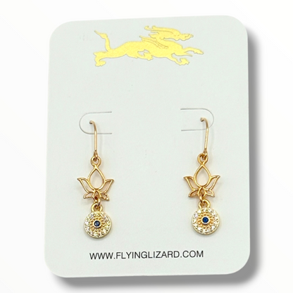 Lotus Light – Delicate Zircon Drop Earrings