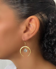 Crescent & Stone Earrings