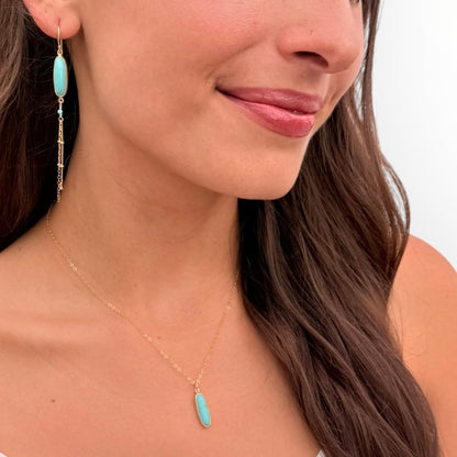 Turquoise Tide Chain Earrings