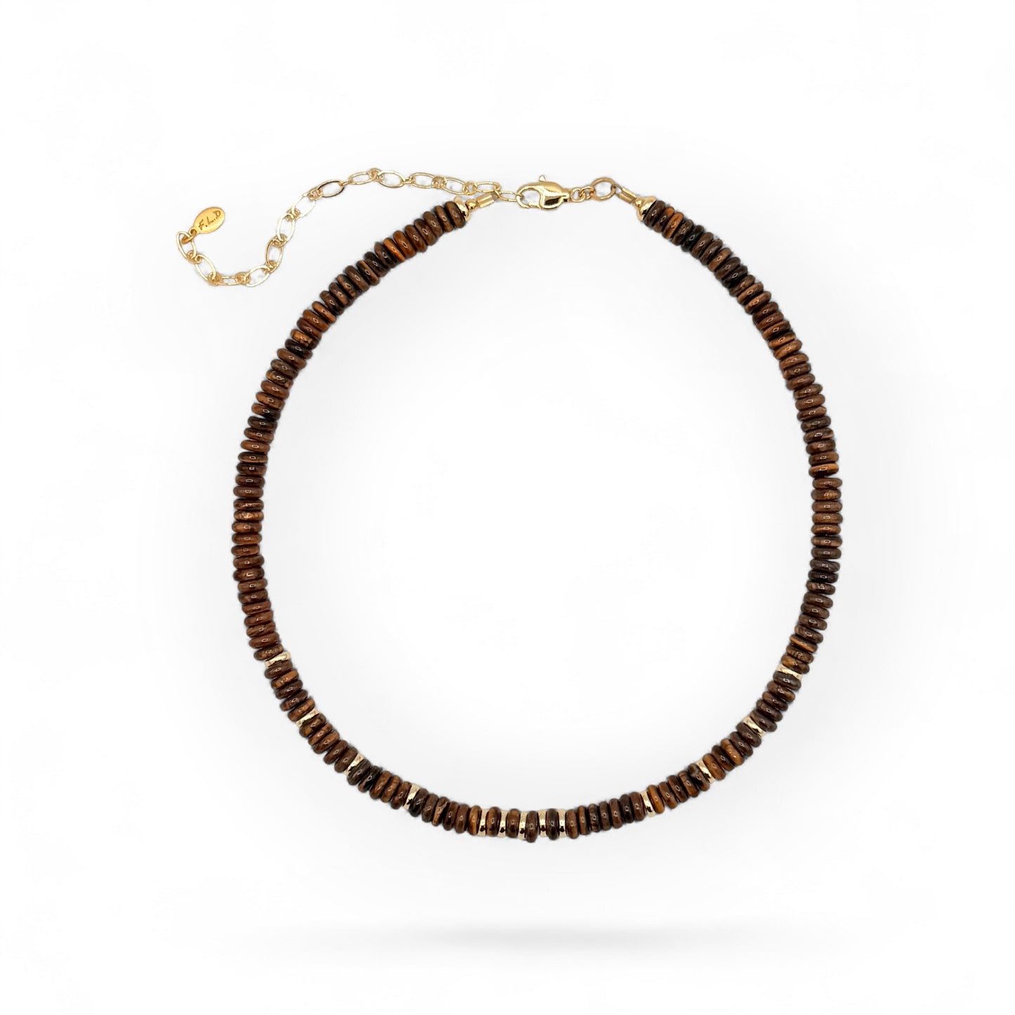 Tiger Eye Heishi Bead Necklace