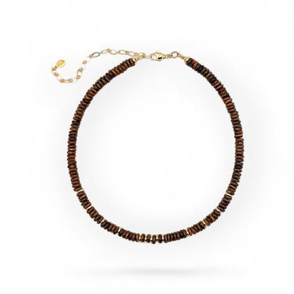 Tiger Eye Heishi Bead Necklace