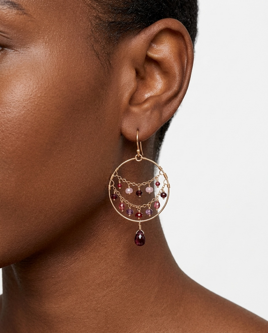 Ombre Gem Draped Hoops