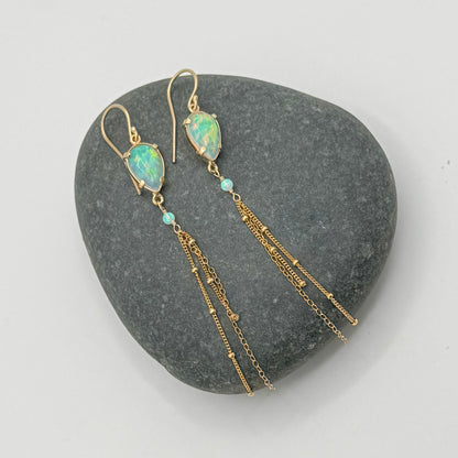 Opal Mirage Fringe Earrings