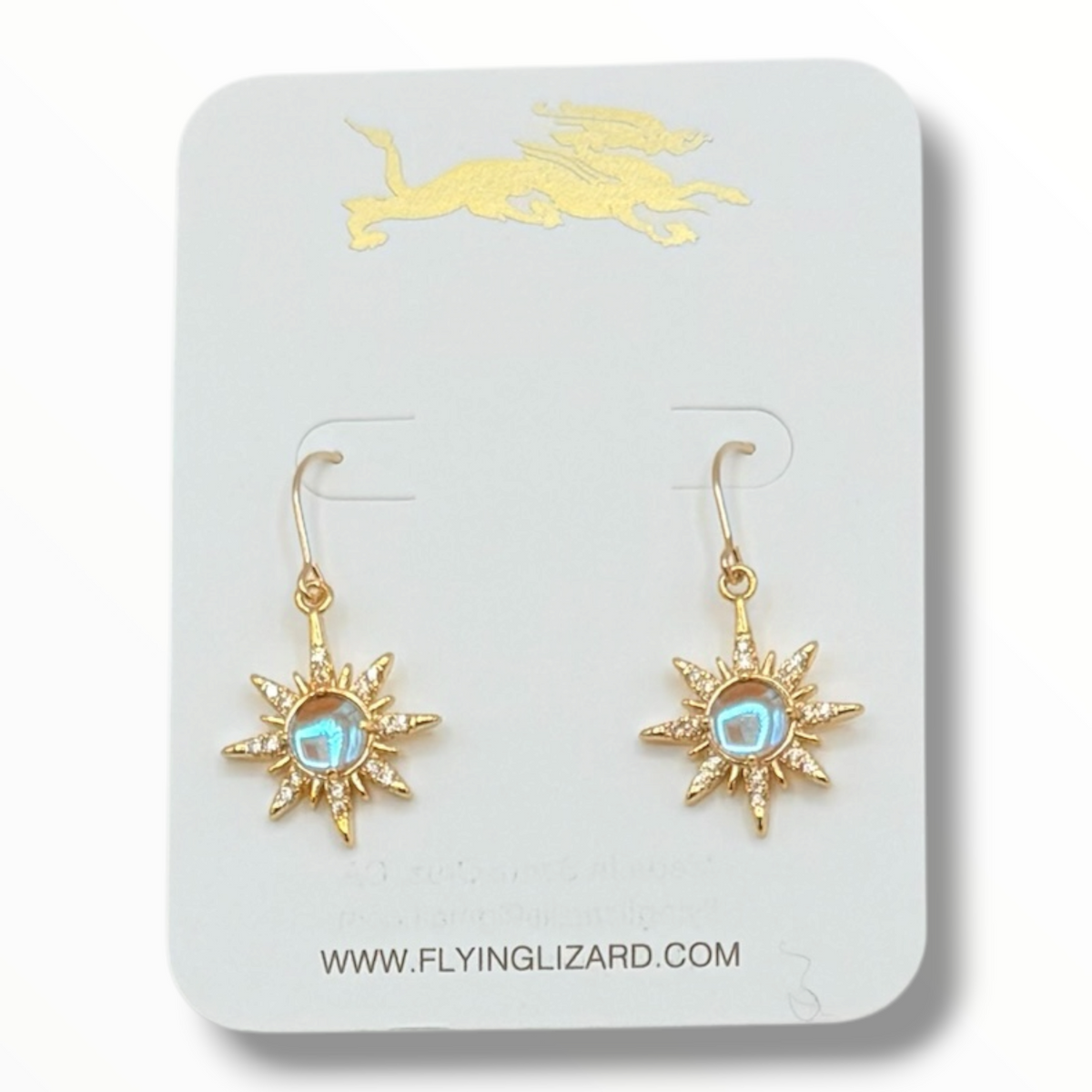 Pink or Blue Starburst Opal Earrings