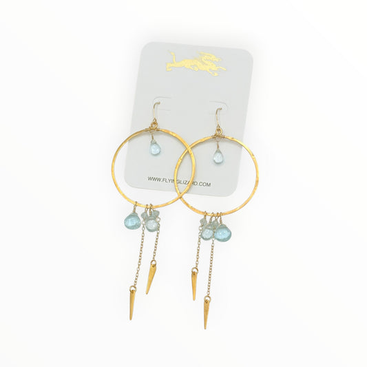 Ocean Drop Blue Topaz Hoops