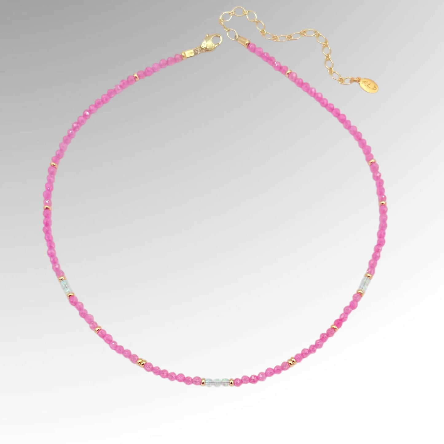 Pink Orchid & Opal Choker