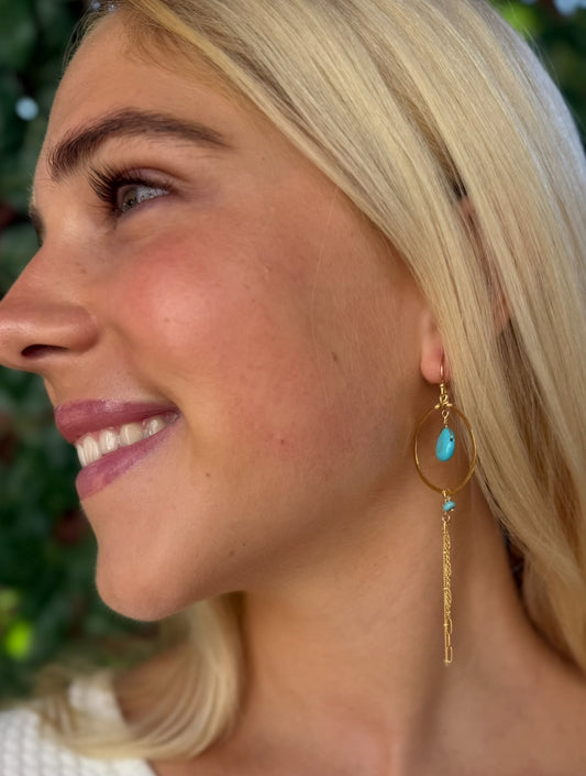 Turquoise Dream Hoops