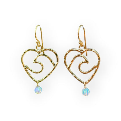 Blue Wave Gold Earrings