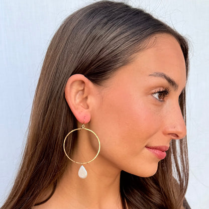 Baroque Pear Pearl Hoops
