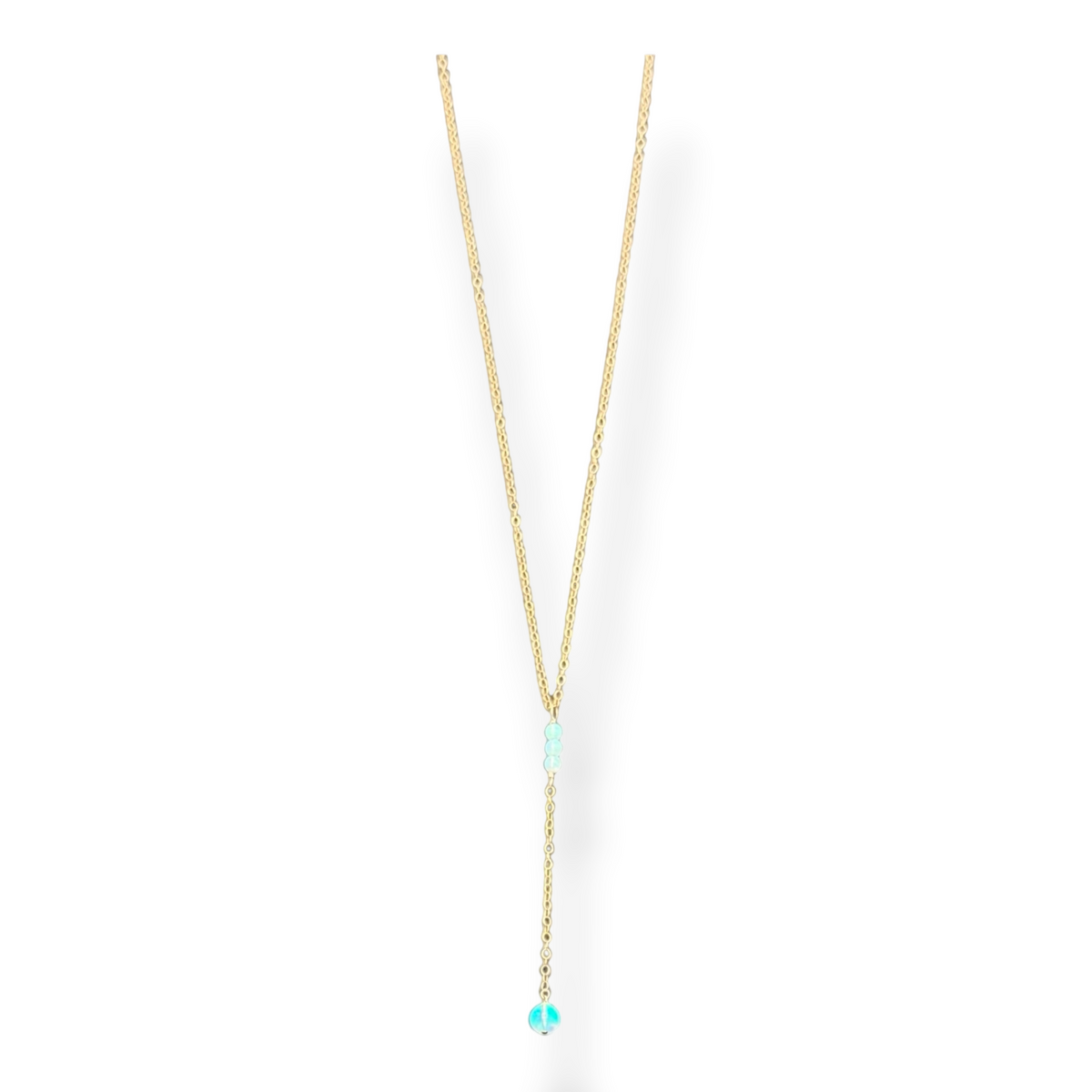 Delicate Opal Lariat 14k gold fill Necklace